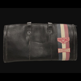Racing Travel Bag Vintage Weekender Black Leather