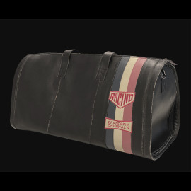 Racing Travel Bag Vintage Weekender Black Leather