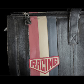 Racing Travel Bag Vintage Weekender Black Leather