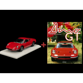 Set von 2 Ferrari Dino 246 GT 1968 Rot 1/18 Norev + Buch Dino GT - L'Inoubliable Ferrari