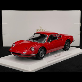 Set of 2 Ferrari Dino 246 GT 1968 Red 1/18 Norev + Book Dino GT - L'Inoubliable Ferrari