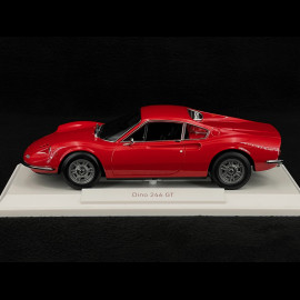 Set von 2 Ferrari Dino 246 GT 1968 Rot 1/18 Norev + Buch Dino GT - L'Inoubliable Ferrari