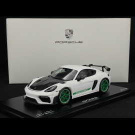 Porsche 718 Cayman GT4 RS Type 982 2021 Weiß / Grüne Streifen 1/18 Spark WAP0214130SCAY