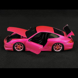 Porsche 911 GT3 RS Typ 996 2003 Metallisch Fluoreszierendes Rot Pink Slips 1/24 Jada Toys 34847
