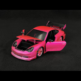 Porsche 911 GT3 RS Typ 996 2003 Metallisch Fluoreszierendes Rot Pink Slips 1/24 Jada Toys 34847