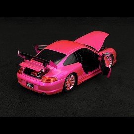 Porsche 911 GT3 RS Type 996 2003 Metallic Fluorescent Red Pink Slips 1/24 Jada Toys 34847