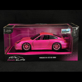 Porsche 911 GT3 RS Typ 996 2003 Metallisch Fluoreszierendes Rot Pink Slips 1/24 Jada Toys 34847