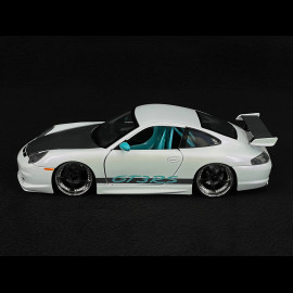 Porsche 911 GT3 RS Type 996 2003 Starlight Pearl White Pink Slips 1/24 Jada Toys 35982