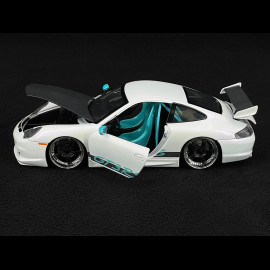 Porsche 911 GT3 RS Type 996 2003 Starlight Pearl White Pink Slips 1/24 Jada Toys 35982