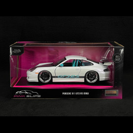 Porsche 911 GT3 RS Typ 996 2003 Sternenlicht-Perlweiß Pink Slips 1/24 Jada Toys 35982