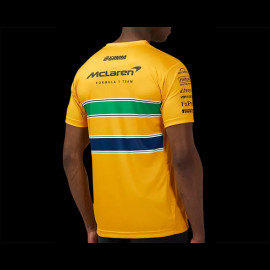 McLaren T-Shirt F1 Team Ayrton Senna Monaco Yellow TM10678 - Men's