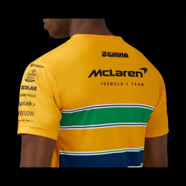 McLaren T-Shirt F1 Team Ayrton Senna Monaco Yellow TM10678 - Men's