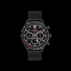 Ferrari Uhr Pilota Evo Chronograph Schwarzes Milanaise-Armband FE-083-0827