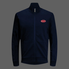 Bugatti Weste Baumwolle Pullover mit Reißverschluss Marineblau BGT057-500 - Herren