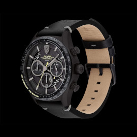 Ferrari Uhr Pilota Evo Chronograph Schwarzem Lederarmband FE-083-0823