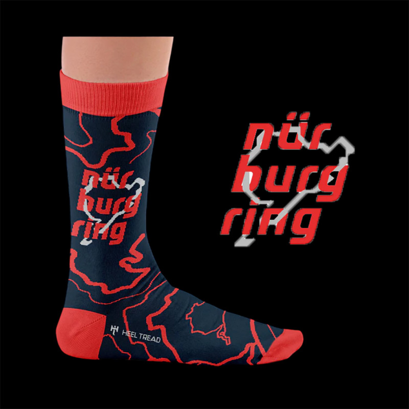 Inspiration Nürburgring Schriftzug Socken / Blau / Rot - Unisex - Größe 41/46