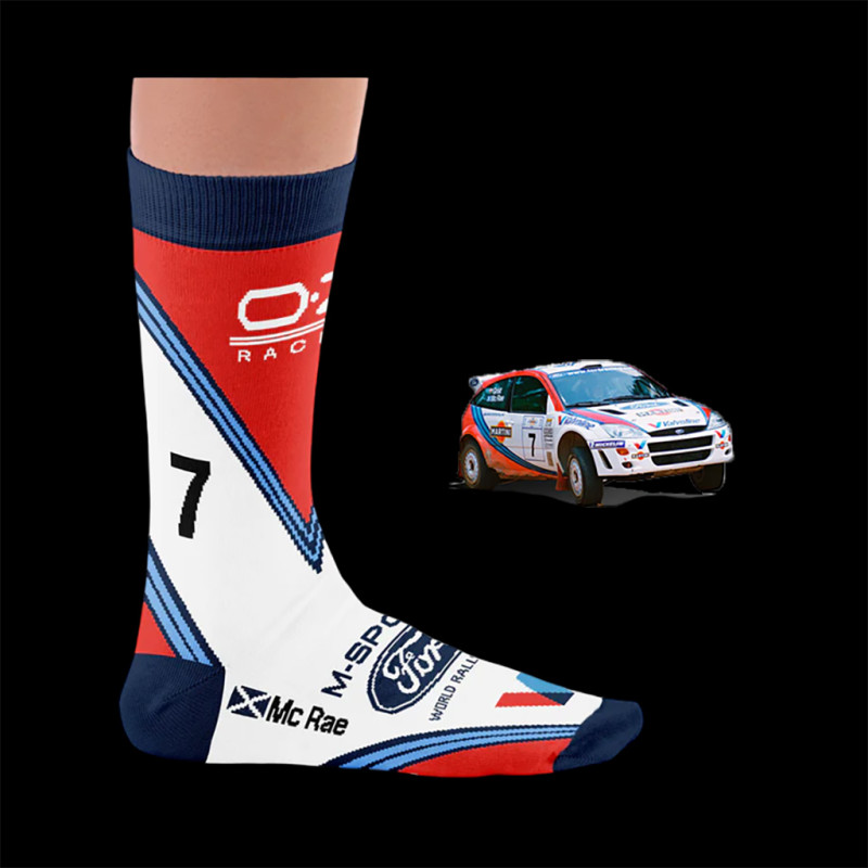 Inspiration Colin McRae Ford Focus WRC M-Sport Socks / Blue / White / Red - Unisex - Size 41/46