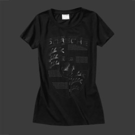 Porsche T-shirt riesen Wappen schwarz WAP797E - Damen