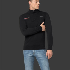 Porsche Pullover Motorsport BOSS Black Knitted quarter-zip sweater WAP121PMSR - men