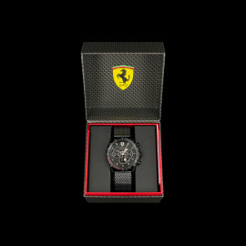 Ferrari Uhr Pilota Evo Chronograph Schwarzes Milanaise-Armband FE-083-0827