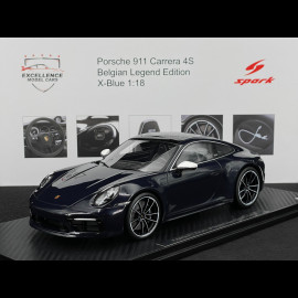 RARE Ickx Porsche 911 Carrera 4 Type 992 Belgian Legend Edition 2020 RS Selection x Spark X Blue 1/18 Spark 18RSF001-