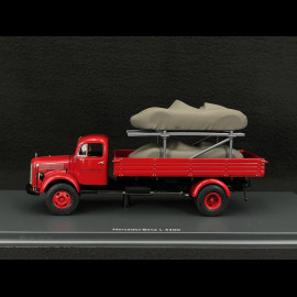Mercedes-Benz L3500 "Porsche-Renndienst" mit Porsche 718 Spyder RS 1960 Rot 1/43 Schuco 450723600