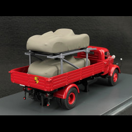Mercedes-Benz L3500 "Porsche-Renndienst" mit Porsche 718 Spyder RS 1960 Rot 1/43 Schuco 450723600