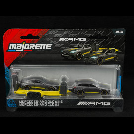 Mercedes-AMG GLC 63 S + Mercedes-AMG CLE 53 Set On Trailer Grey / Yellow 1/64 Majorette 8502103000