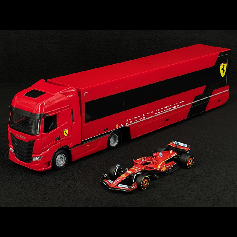 Charles Leclerc Ferrari SF24 n° 16 With Truck Iveco S-Way 570 F1 2024 1/43 Bburago 36867