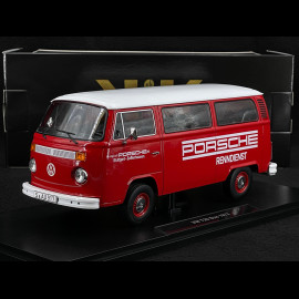 Volkswagen Combi T2 Bus Porsche Renndienst Stuttgart Zuffenhausen 1972 Red / White 1/18 KK Scale KKDC181364