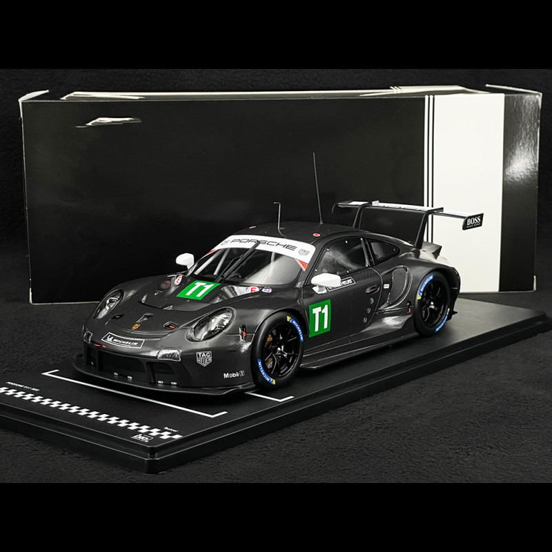 Porsche 911 RSR Typ 991 n° T1 Testwagen 24h Le Mans 2023 Schwarz 1/18 Ixo LEGT18-23010