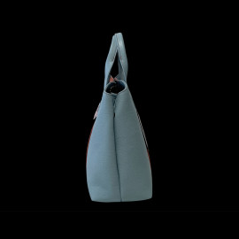 Handtasche n° 20 aus Leder Hergestellt in Italien Hellblau / Orange