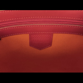 Handbag n° 20 in Leather Made in Italy Light Blue / Orange