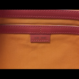 Reisetasche n° 20 aus Leder Hergestellt in Italien Hellblau / Orange