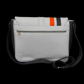 Gulf Shoulder Bag Racing in Leather Silvertsone Light Blue GU252ACM02-125