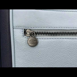 Gulf Shoulder Bag Racing in Leather Silvertsone Light Blue GU252ACM02-125