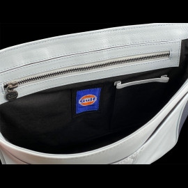 Gulf Shoulder Bag Racing in Leather Silvertsone Light Blue GU252ACM02-125