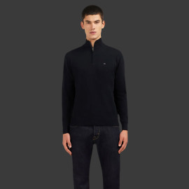 Eden Park Pullover mit Reißverschlusskragen Baumwolle Schwarz PPKNIPUE0022-NO - herren