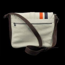 Gulf Umhängetasche Racing aus Leder Silvertsone Hellbeige GU252ACM02-001