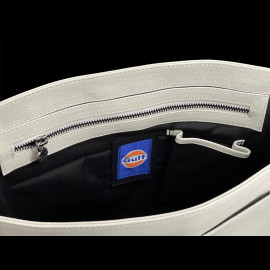 Gulf Shoulder Bag Racing in Leather Silvertsone Light Beige GU252ACM02-001