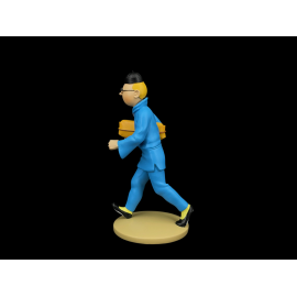 Tim-und-Struppi-Figur - Tim mit einem Paket - Der Blaue Lotus 12 cm 42251