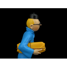 Tim-und-Struppi-Figur - Tim mit einem Paket - Der Blaue Lotus 12 cm 42251