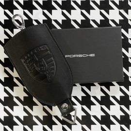 Schlüsselanhänger Porsche Lederetui Schwarz WAP0300400TSLT