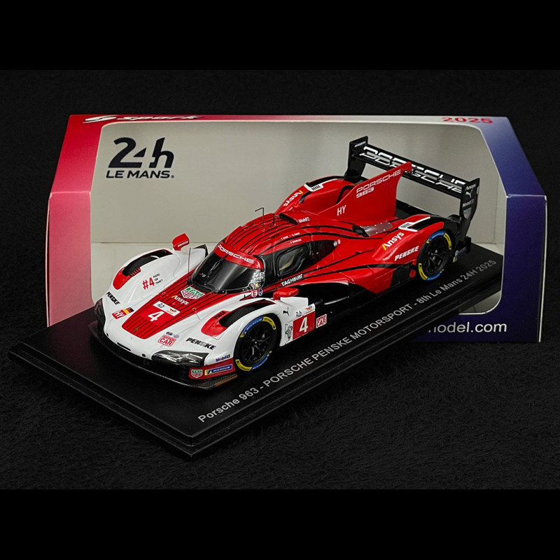 Porsche 963 n° 4 8th 24h Le Mans 2025 1/43 Spark S9256