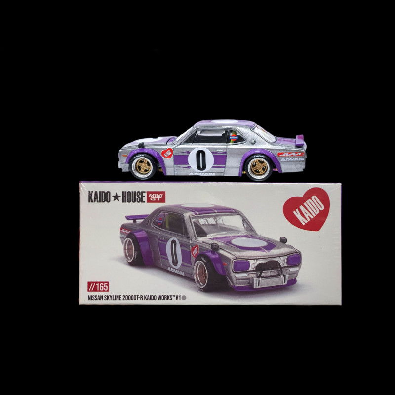 Nissan Skyline 2000 GT-R Kaido Works V1 1969 Purple 1/64 Kaidohouse X Mini GT KHMG165