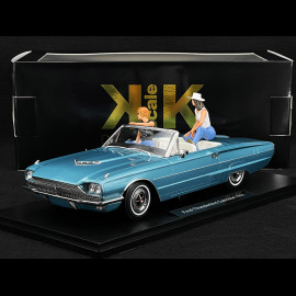 Ford Thunderbird Cabriolet 1966 Hellmetallicblau + Thelma & Louise Figuren 1/18 KK Scale
