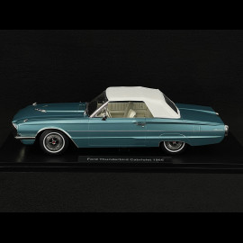 Duo Ford Thunderbird Convertible 1966 Light Metallic Blue + Thelma and Louise Figures 1/18 KK Scale