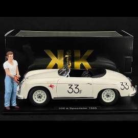Duo Porsche 356 A Speedster n° 33 James Dean + Figurine 1/12 KKDC120096 + KKFIG004