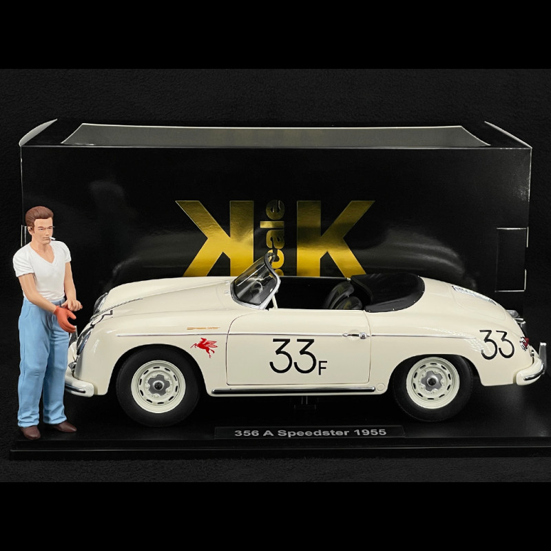 Duo Porsche 356 A Speedster n° 33 James Dean + Figurine 1/12 KKDC120096 + KKFIG004