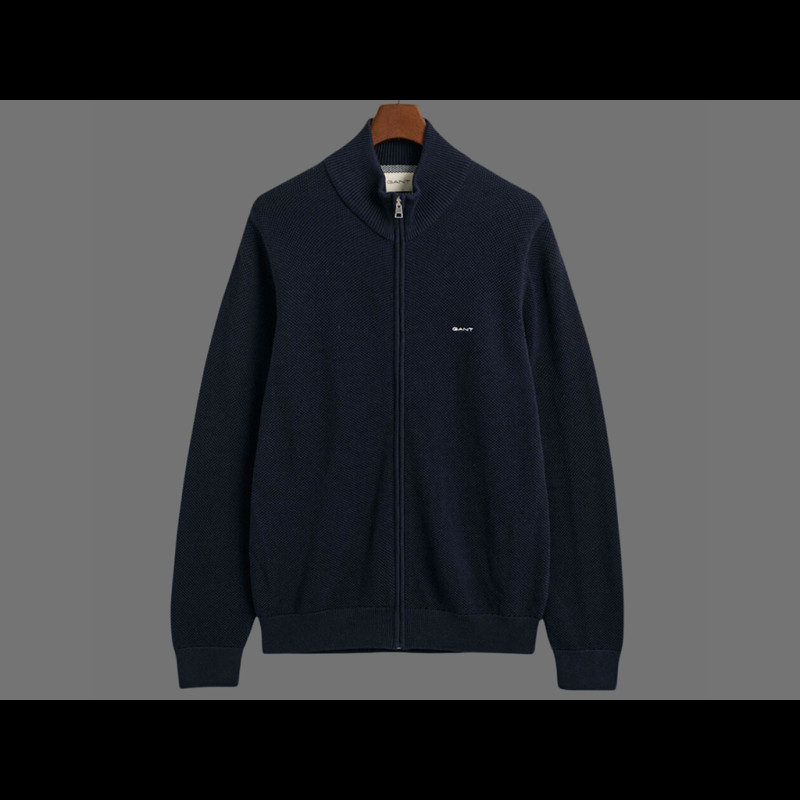 Gant Strickjacke mit Reißverschluss Nachtblau 8040524-433 - Herren